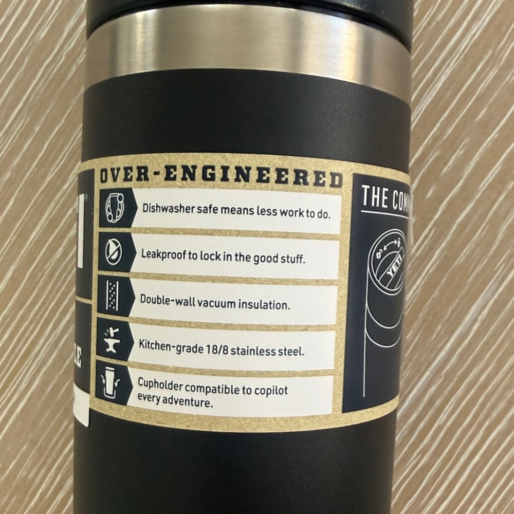 YETI RamblerTravel Bottle 16oz With Leakproof Commuter Cap Black Tumbler Cup Mug - Picture 4 of 12